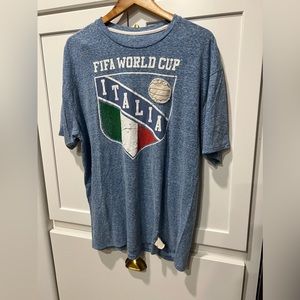 Italia FIFA World Cup Brasil t-shirt size XL Heather blue soccer calcio futbol